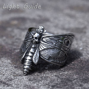 2022 NEW Mens 316L stainless-steel rings Dropshipping Butterfly Skull Pattern gothic punk Motorcycl Jewelry Gifts free shipping