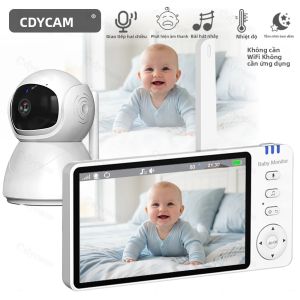 Máy Giám Sát Trẻ Em Màn Hình IPS 5 Inch Với Chức Năng Xoay Nghiêng Không Dây Đàm Thoại Hai Chiều Tầm Nhìn Ban Đêm Phát Hiện Chuyển Động Báo Thức Sạc USB Camera An Ninh Cho Người Trông Trẻ