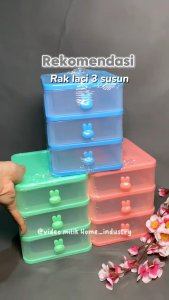 laci mini container RABBIT susun 3 dan susun 4/mini drawer/rak laci kosmetik/rak kosmetik/rak serbaguna