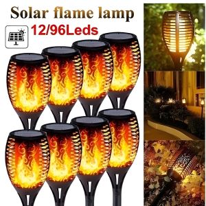 96 LED Solar Flame Light: The Ultimate Waterproof Garden Floor Light & Christmas Decor