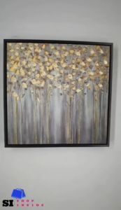 Golden Fortune Tree Oil Painting Fashion Brilliant Mural Art Modern Abstract Canvas Painting Wall