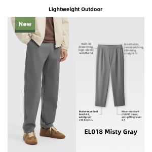 Beneunder | Mens High Elastic Casual Pants Thin Soft Shell Loose Fit Windproof Water Repellent Anti-Wrinkle Spring Summer