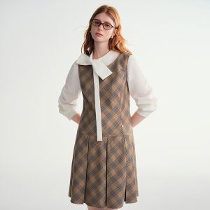 DUSHU | Retro Check Sleeveless Layering Dress