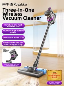 Handheld Wireless Vacuum Cleaner Small Cat Hair One Machine Sweep Suction Mop 40000Pa Strong Suction 90Min Runtime Dustbin