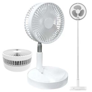 Floor Desktop Stand Telescopic Folding Fan Power Bank Portable Adjustable Height Usb Rechargeable Folding Stand Desk Fan
