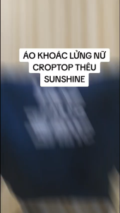 Áo khoác Croptop lửng chữ SUNSHINE có túi trong Hoodie zip Nữ Cổ Tròn Phong Cách Hàn Quốc Màu Trơn Khóa Kéo