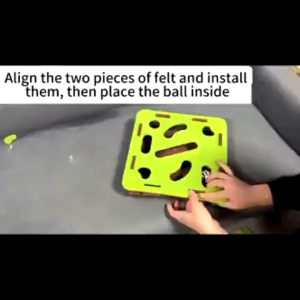 Interactive Cat Maze Puzzle Box Toy Felt Teaser Toy with Rolling Balls and Bells for Agility Play