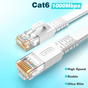 Ultralight Ultra-thin 1.5mm White Cat6 Patch Cable 1Gbps Flat Cat 6 1000Mbps RJ45 LAN Network Cord 0.5m -5m 10m 30m for Router