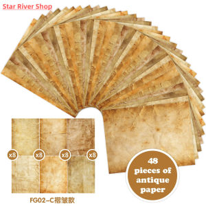 Vintage Wrinkled Material Paper for Scrapbooking 48 Sheets Cultural Business Supplies Sticky Notes Paper Products