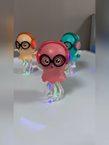 [SG Local Stock]Electric Dancing Jellyfish Octopus Toy Plastic with LED Lights&Music Interactive Toy for Baby Kids