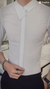 Áo sơ mi áo sơ mi nam phong cách thượng hải siêu độc chất ngầu thiết kế phom ôm xẻ ống tay sang chảnh và nam tính - N17