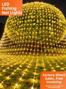 No Brand | Outdoor Waterproof Solar Powered Christmas Fairy Net Lights