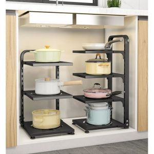 Kệ để đồ nhà bếp Pihouse kệ nắp nồi đồ dùng thiết thực cho nhà bếp và phòng tắm thông minh tiện dụng