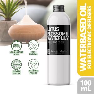 Brooks Collection LOTUS BLOSSOM & WATER LILY Soluble Waterbased Oil Diffuser Humidifier Fragrance Nectarine Blossom Aroma Diffuser Essential Oil Aromatherapy Health and Wellness Natural Air Purifier Fresh Bamboo Mia Maison House Room Water Soluble Premium