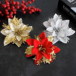 Hoa Trang Trí Cây Thông Noel Kim Sa Lấp Lánh - Phụ Kiện Decor Giáng Sinh 2024 Ruffo Nhiều Màu Sắc Giá Rẻ