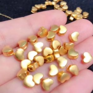 สร้อยคอ AU750เครื่องประดับทองคำ24K จี้รูปหัวใจสีทึบผู้หญิงเครื่องประดับบูติกงานเลี้ยง D504