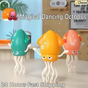 Electric Dancing Squid Toy Crawling Dancing Automatic Obstacle Avoidance Octopus Sensor Toy With LED Lights & Music