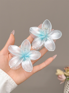 Zhaozhao Blue Gradient ไข่ดอกไม้ กิ๊บติดผม ผู้หญิง Half Updo Shark Clamp Beach Headwear ฤดูร้อน แฟชั่นเครื่องประดับผม