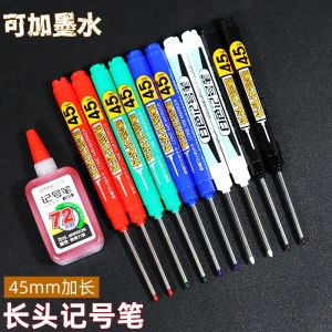 Long Head Oil-Based Marker Pen Deep Hole Woodworking Pen Resistant to Fading And Waterproof for Business And Office Use