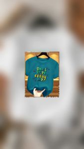 T-shirt Anak Perempuan Lengan Pendek dengan Motif Kilau-Warni Small Steps Every Day untuk Usia 2-12 Tahun