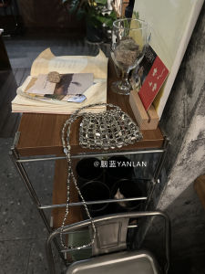 Túi Đeo Chéo Nhỏ Màu Bạc Túi Đeo Chéo Thời Trang Túi Đeo Chéo Đan Thủ Công Túi Đeo Chéo Nhỏ Thanh Lịch Túi Đeo Chéo Đa Năng Cho Nữ