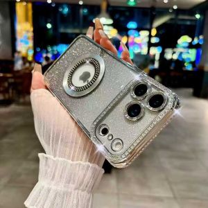 Elegant Plating Edge Gradient Glitter Case For IPhone 17Pro Max Air 16 15 14 13 12 11 Plus Lens Full-pack Anti-Drop Buffer Cover