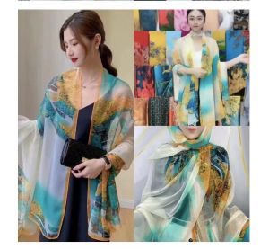 Syal Hijab Panjang & Syal Scarf Motif Premium