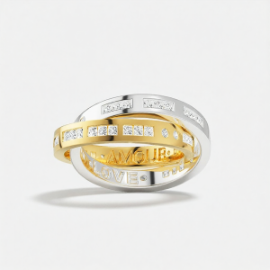 Bicolor Morse Code Love Message Couples Ring