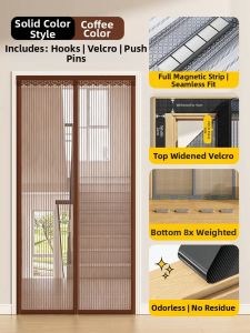UKOBT | Mosquito Proof Magnetic Door Curtain with Full Magnetic Strip Easy Installation