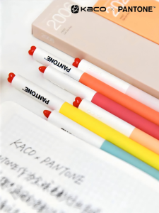 KACO PANTONE Collaborative Limited Edition Smooth Rolling Ball Pen Heart Rotating Office Stationery Black Water Pen for Students And Business