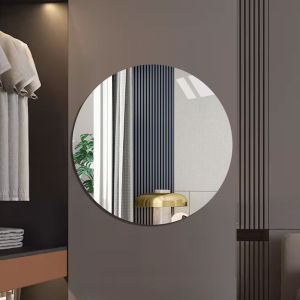 30*30cm Acrylic Round Wall Mirror / Frameless Self Adhesive Bathroom Mirror Stickers / HD Reflecticon Makeup Mirror for Bathroom Bedroom Door Home Decor