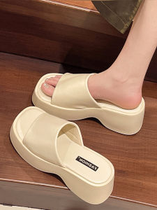 รองเท้าแตะส้นสูงสำหรับผู้หญิง ทรงหัวแหลม ทรงหัวมน รองเท้าแตะส้นหนา สีเงิน รองเท้าแตะสวมสบายสำหรับใส่ไปงานปาร์ตี้ในฤดูร้อน