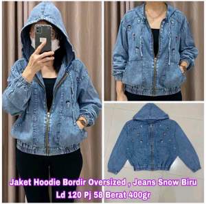 JAKET JUMBO BORDIR BAHAN SOFT DENIM PREMIUM (LEMBUT) DIJAMIN BAHAN BAGUS DAN JUMBO (KETERANGAN LD ADA DI FOTO)