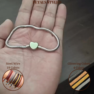 【PETALS_STYLED】 Steel Wire Glittering Love Clasp Glow In Dark Charm Bracelet