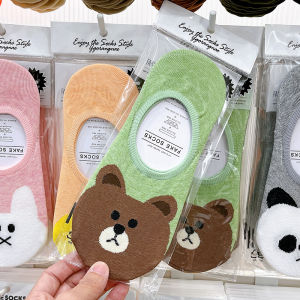 Ggorangnae เกาหลี ผู้หญิง ถุงเท้า ถุงเท้าเรือที่มองไม่เห็น การ์ตูน Penguin Rabbit ดีไซน์ บาง ผ้าฝ้าย ฤดูร้อน ถุงเท้า