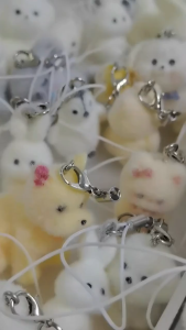 6 PCS 3D Plush Cartoon Pendant Small Doll Mobile Phone Hanging Accessory DIY Doll Keychain Resin Accessory