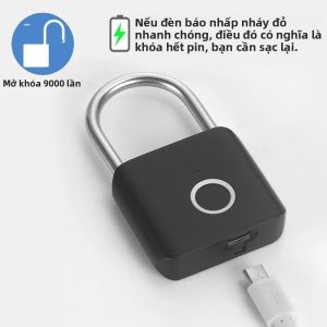 Khóa Vân Tay Thông Minh Không Cần Chìa Khóa Sạc USB Chống Nước 0.2 Giây Mở Khóa Hợp Kim Kẽm Khóa An Toàn Cho Cửa Nhà