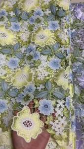 Vải Ren Guipure Cao Cấp Thêu Hoa Họa Tiết Rỗng Tan Trong Nước Chất Lượng Cao Dành Cho Váy Dự Tiệc Váy Cưới Nữ.