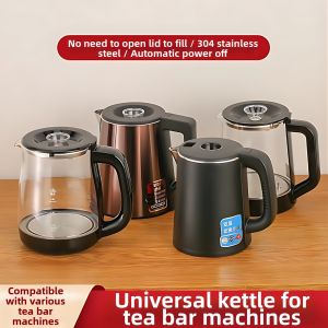 QIZHOU | Tea Bar Machine Compatible Glass Water Heater 304 Stainless Steel Single Pot Small Five Ring