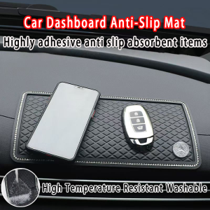 Car Dashboard Anti-Slip Mat Car Interior Dashboard Anti-Slip Storage Mat Silicone Dashboard Pad Heat Resistant Non-Slip Mat Pad For GPS Cell Phone Sunglasses 汽车仪表盘防滑垫