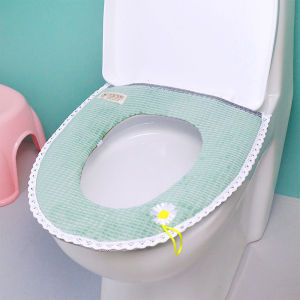 Đệm Bồn Cầu Lông Cừu Hoa Cúc Nhỏ Đệm Bồn Cầu Dùng Tại Nhà Có Khóa Kéo Đệm Bồn Cầu Thêu Họa Tiết Hoa Cúc Phổ Thông