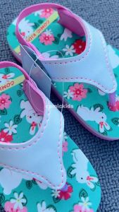Sandal Anak Perempuan Sendal Jepit Bayi Cewek Baby Girls Kids Slippers Warna Hijau Putih COMICKIDS GREEN RABBIT