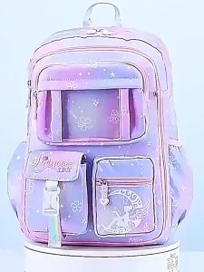 กระเป๋านักเรียนไล่ระดับสีลูกกวาดความจุขนาดใหญ่ หลายช่องกัน 180° และน้ำหนักเบาเปิดด้านข้างได้ บริษัท ความปลอดภัยสูงสุด ด้วย BC1014