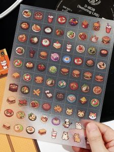 Infeelme กระดาษติดตกแต่งลายสีสันสดใสสำหรับการจดบันทึกแบบกระดุมตาข่ายขนาดเล็ก พื้นผิวลื่น รุ่น PET สำหรับธุรกิจและวัสดุอุปกรณ์การศึกษา