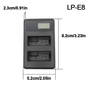 Dual-Slot Single-Lens Reflex Camera Battery Charger NP-FZ100 LP-E10 LP-E8 LP-E6 LCD Display Suitable for Canon SONY Etc