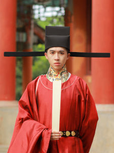 Song Dynasty สไตล์ปีกบิน Fu Headwear รอบคอ < Ne1> งานแต่งงานเจ้าบ่าวหมวก Dual ใช้อย่างเป็นทางการหมวกจีนแบบดั้งเดิมหมวกผู้ชาย