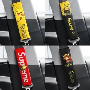 Keeppley | Pokemon Car Seat Belt Shoulder Pad Accessory Cute Pikachu Interior Decoration Protective Cover Anime Children Toy Birthday Gift