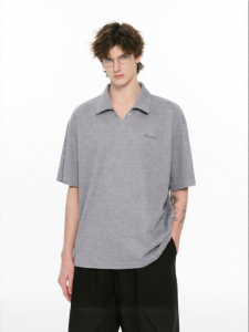 FORNINES | Honeycomb Waffle Polo Shirt T-Shirt