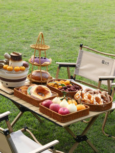 Giỏ Đựng Trái Cây Ngoài Trời Cầm Tay Nhiều Lớp Đựng Đồ Ăn Nhẹ Giỏ Đựng Kẹo Đựng Trà Khi Xung Quanh Bếp Thanh Lý Đồ Dùng Nhà Bếp