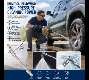 Stainless Steel AC Evaporator Coil Cleaning Wand 360-Degree Rotation 1/4 Quick Plug Pressure Washer Nozzle